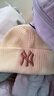 MLB毛線(xiàn)帽女秋冬季百搭針織帽韓國NY刺繡保暖LA男女同款帽子 毛線(xiàn)白 毛線(xiàn)中標白金NY 曬單實(shí)拍圖