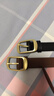 稻草人（MEXICAN）皮帶女真皮針扣腰帶2023新款女士百搭褲帶時(shí)尚簡(jiǎn)約裝飾褲帶 96350 黑色 默認發(fā)105cm 曬單實(shí)拍圖
