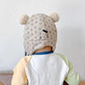 妙奕嘉兒童帽子秋冬季護耳帽寶寶帽子加厚加絨保暖小熊毛絨帽可愛(ài)瓜皮帽 雙球小兔頭雷鋒帽【米色】 曬單實(shí)拍圖
