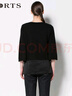 PORTS寶姿 女裝針織中袖圓領(lǐng)套頭衫LC8K403RKD007 黑色 S 曬單實(shí)拍圖
