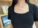 UOSU仿珍珠毛衣鏈女法式碎銀項鏈時(shí)尚百搭小眾辣妹高級感鎖骨鏈配飾女 仿珍珠碎銀項鏈 曬單實(shí)拍圖