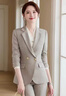 皮爾卡丹高端女士工裝套裝秋冬新款時(shí)尚播音主持西服正裝公務(wù)員面試職業(yè)裝 淺灰色西裝+襯衫+褲子 淺灰色西 4XL 曬單實(shí)拍圖