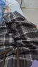妖精的口袋松弛感復古格子休閑闊腿褲女2025年春季新款褲子 復古格子棕色 M 曬單實(shí)拍圖