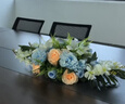 宇陌新款會(huì )議桌擺花裝飾假花長(cháng)型花束酒店商務(wù)前臺臺花會(huì )議室桌面花藝 溫柔藍色60CM 曬單實(shí)拍圖
