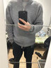 卡圖弛美式cleanfit針織開(kāi)衫毛衣男春秋季寬松慵懶風(fēng)高級感街頭立領(lǐng)外套 淺灰色 XL 曬單實(shí)拍圖