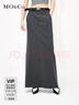 MO&Co.簡(jiǎn)約高腰后開(kāi)叉長(cháng)款半身裙長(cháng)裙白色灰色設計感裙子摩安珂 深花灰色-第2批 M 165 曬單實(shí)拍圖