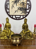 天祥緣 文殊菩薩佛像黃銅普賢菩薩像家居室內佛堂寺廟供奉神像擺件 23號銅文殊普賢菩薩一套【組合八件套】 曬單實(shí)拍圖