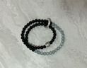 【普陀山直發(fā)】黑曜石海藍寶手串女補水雙圈轉運手鏈送人禮物 【雙重補水】黑曜石+海藍寶-6mm 曬單實(shí)拍圖