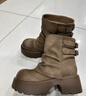卓詩(shī)尼厚底馬丁靴女款2025新款秋冬棕色美拉德短靴子褲管靴騎士靴 黃棕色 【秋冬保暖】 36 曬單實(shí)拍圖