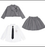 G.duck小黃鴨女童秋季套裝2025新款學(xué)院風(fēng)中大兒童西裝JK百褶裙學(xué)生襯衫 灰色外套+裙子+白襯衫+領(lǐng)帶+掛件 160 建議13~14歲【150-160cm】cm 曬單實(shí)拍圖