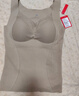 貓人女士保暖背心女帶胸墊蠶絲內衣羅紋蕾絲秋冬吊帶免穿文胸灰色2XL 曬單實(shí)拍圖