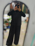 艾美琦美（AIMEIQIMEI）秋冬大碼女裝胖mm新款小香風(fēng)2025打底長(cháng)袖馬甲闊腿褲顯瘦三件套裝 打底T XL [建議120-140斤] 曬單實(shí)拍圖