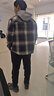 HLA海瀾之家?jiàn)A克男休閑格子翻領(lǐng)可脫卸帽外套男冬HWJAD4J165A 黑色格紋G5 L 175/92A 推薦137~150斤 曬單實(shí)拍圖
