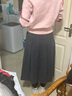 紫涵（ZIHAN）紫涵中長(cháng)款百褶半身裙女2024年冬季新款學(xué)院風(fēng)簡(jiǎn)約氣質(zhì)高腰a字裙 灰色 L 曬單實(shí)拍圖