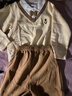 威爾貝魯（WELLBER）童裝兒童衣服長(cháng)袖男女中小童學(xué)院風(fēng)假兩件套裝25春米杏款120 曬單實(shí)拍圖
