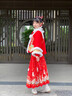 安妮優(yōu)兒（Anneyol）漢服女童冬款女孩古裝過(guò)年國風(fēng)秋冬季唐裝2025新款冬裝兒童拜年服 紅色【送包包+毛領(lǐng)】 160 曬單實(shí)拍圖