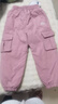 ASK JUNIOR強防水羽絨褲兒童褲子冬加厚保暖女小童長(cháng)褲硬殼工裝褲 粉色 120  曬單實(shí)拍圖