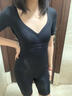 貓人短袖連體塑身衣前扣托胸收腹提臀塑形束腰產(chǎn)后收肚子后脫美體衣冬 黑色 M 【參考體重：85-100斤】 曬單實(shí)拍圖