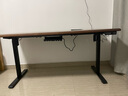 木藝生3cm高端實(shí)木電動(dòng)升降桌電腦桌臺式電競桌子辦公書(shū)桌可升降工作臺 隱藏插排-雙電機3cm實(shí)木胡桃色 160*70【免費送裝】 曬單實(shí)拍圖