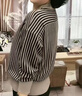 穿搭語(yǔ)錄（Chaundayulu）媽媽毛衣秋冬新款中老年長(cháng)袖百搭簡(jiǎn)約寬松遮肉外穿氣質(zhì)上打底衫女 駝色條紋【不加絨】 M 建議85-95斤 曬單實(shí)拍圖