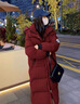 妍莉芬（yanlifen）紅色長(cháng)款棉衣羽絨棉服外套女冬季2025新款今年韓版流行本命年棉襖 紅色 XL (141斤-160斤) 曬單實(shí)拍圖