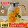 京東京造 涼水壺 耐熱耐高溫玻璃冷水壺茶水分離泡茶杯1.2L 曬單實(shí)拍圖