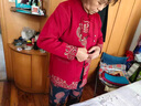 俞兆林中老年人女裝奶奶裝衣服冬裝媽媽針織衫毛衣老太太開(kāi)衫秋冬外套 酒紅上衣單件 2XL 建議(105-120斤) 曬單實(shí)拍圖