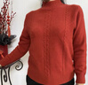 恒源祥羊絨衫女100%純羊絨媽媽裝冬季加厚內搭針織衫洋氣軟糯保暖毛衣 磚紅 加厚 M 【適合95-110斤】 曬單實(shí)拍圖