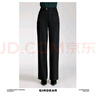 哥弟（GIRDEAR）女裝褲子24K年暗黑休閑褲美學(xué)熱力感高腰兩?？壑步q直筒褲1100469 黑色 L 曬單實(shí)拍圖