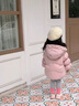 G.DUCKKIDS童裝兒童羽絨服女童外套冬季白鴨絨面包服女寶寶花邊連帽衣服冬裝 粉色aeokmqi（羽絨服） 90 尺碼1~2歲【 80-90cm】 曬單實(shí)拍圖