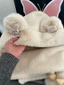 煦凜日本品質(zhì)小熊帽子毛絨可愛(ài)女秋冬加絨圍巾一體保暖手套圍脖口罩潮 米奇公仔熊-米色 均碼收藏加購先發(fā)貨 曬單實(shí)拍圖