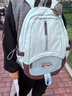 vanwalk牛仔系列 學(xué)生雙肩書(shū)包女生高級感初中高中生背包電腦包登山包包 霧霾藍 曬單實(shí)拍圖