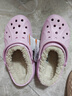 卡駱馳（CROCS）貝雅暖棉兒童洞洞鞋秋冬保暖棉鞋/207500/207501 芭蕾粉/冬日白-79R 33 (200mm) 曬單實(shí)拍圖