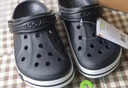 卡駱馳（CROCS）洞洞鞋貝雅卡駱班輕便耐磨一腳蹬休閑鞋|205089 黑色/白色-066 40 (250mm) 曬單實(shí)拍圖