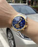 勞力士王子瑞士手表男士全自動(dòng)機械表夜光多功能陀飛輪鏤空鑲鉆商務(wù)專(zhuān)用男表 間金藍面【升級旗艦版】 曬單實(shí)拍圖