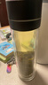 ihold一鍵開(kāi)蓋雙層玻璃杯防燙男士耐高溫速開(kāi)飲用水杯子辦公泡茶杯車(chē)載 金剛黑 350ml 曬單實(shí)拍圖