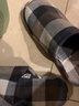 無(wú)印良品（MUJI）男女通用 棉法蘭絨 厚底拖鞋 男鞋女鞋秋冬季 藏青色格紋 45 曬單實(shí)拍圖