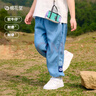 棉花堂【萊賽爾】童裝男童牛仔褲夏款兒童女童直筒褲子薄款軟牛仔 牛仔藍 130 曬單實(shí)拍圖