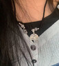 老鳳祥999足銀平安鎖項鏈女小眾國風(fēng)設計編織如意鎖吊墜銀飾禮物 刻字賀卡/平安鎖黑繩-999足銀【品牌禮盒】 曬單實(shí)拍圖
