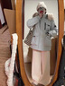 蕾遇高端品牌 大毛領(lǐng)工裝派克羽絨服女 冬季新款白鴨絨保暖加厚外套 淺藍色 (缺碼聯(lián)系客服) S (推薦80-120斤) 曬單實(shí)拍圖
