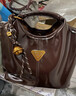 桂岐 秋冬季復古風(fēng)小包包女2025新款時(shí)尚單肩斜挎包手提水桶包 咖色帶掛件 曬單實(shí)拍圖
