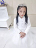 G.DUCKKIDS品牌童裝連衣裙兒童鋼琴演出禮服中大童秋冬女孩花童婚禮女童禮服 白色 140 曬單實(shí)拍圖
