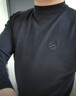 羅蒙（ROMON）歐洲站秋冬裝中領(lǐng)德絨衛衣男潮流修身內搭保暖長(cháng)袖t恤半領(lǐng)打底衫 黑色 XL 曬單實(shí)拍圖