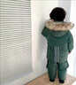 G.duck小黃鴨兒童羽絨服套裝兩件套女童寶寶男童貉子毛領(lǐng)1-3歲寶寶嬰幼 墨綠色 80 cm 曬單實(shí)拍圖
