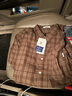AEMAPE/美國蘋(píng)果 長(cháng)袖襯衫男士日系復古文藝格子休閑襯衣寬松純棉外套男 咖色 XL 【建議體重135-150斤】 曬單實(shí)拍圖