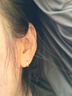 銀奧（yinao）925純銀棱面耳扣女夏季2025年新款潮ins冷淡風(fēng)圓圈耳環(huán)養耳洞耳飾 菱邊小耳扣 曬單實(shí)拍圖