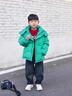 G.DUCKKIDS品牌童裝兒童羽絨服男童冬裝亮面免洗白鴨絨外套男孩冬季羽絨衣服 綠色 110 曬單實(shí)拍圖