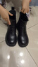 他她TATA靴子女2025秋冬牛皮時(shí)裝靴厚底切爾西靴 黑色（單里） 38 曬單實(shí)拍圖