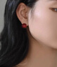 芯奢相思豆耳釘一款兩戴耳環(huán)女時(shí)尚簡(jiǎn)約球球耳扣實(shí)用情人節送女友禮物 紅色 曬單實(shí)拍圖