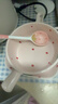 草莓陶瓷碗勺家用高顏值米飯碗少女心甜品碗釉下彩餐具套裝 【4件套】手柄碗+手柄盤(pán)+碗+勺 曬單實(shí)拍圖